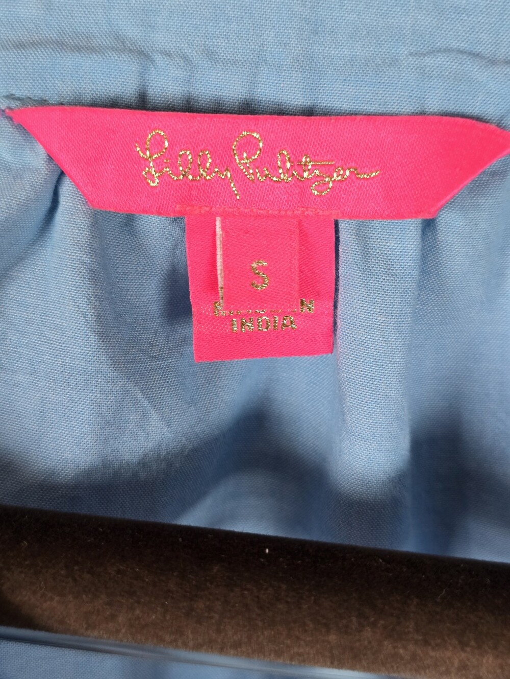 Lilly Pulitzer Cecile Pink Embroidered Tunic Zanzibar Blue Sz.S Boho Peasant Top - Picture 10 of 11